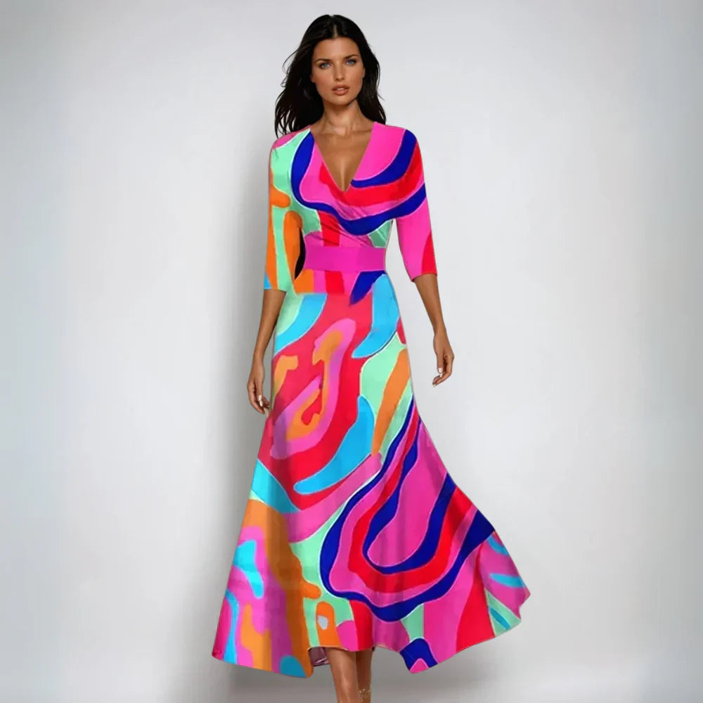 Emily™ | Elegant Floral Wrap Dress
