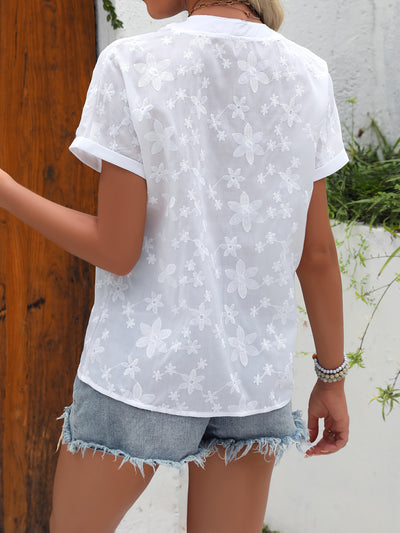 Mode North | Loose Floral V-Neck Shirt