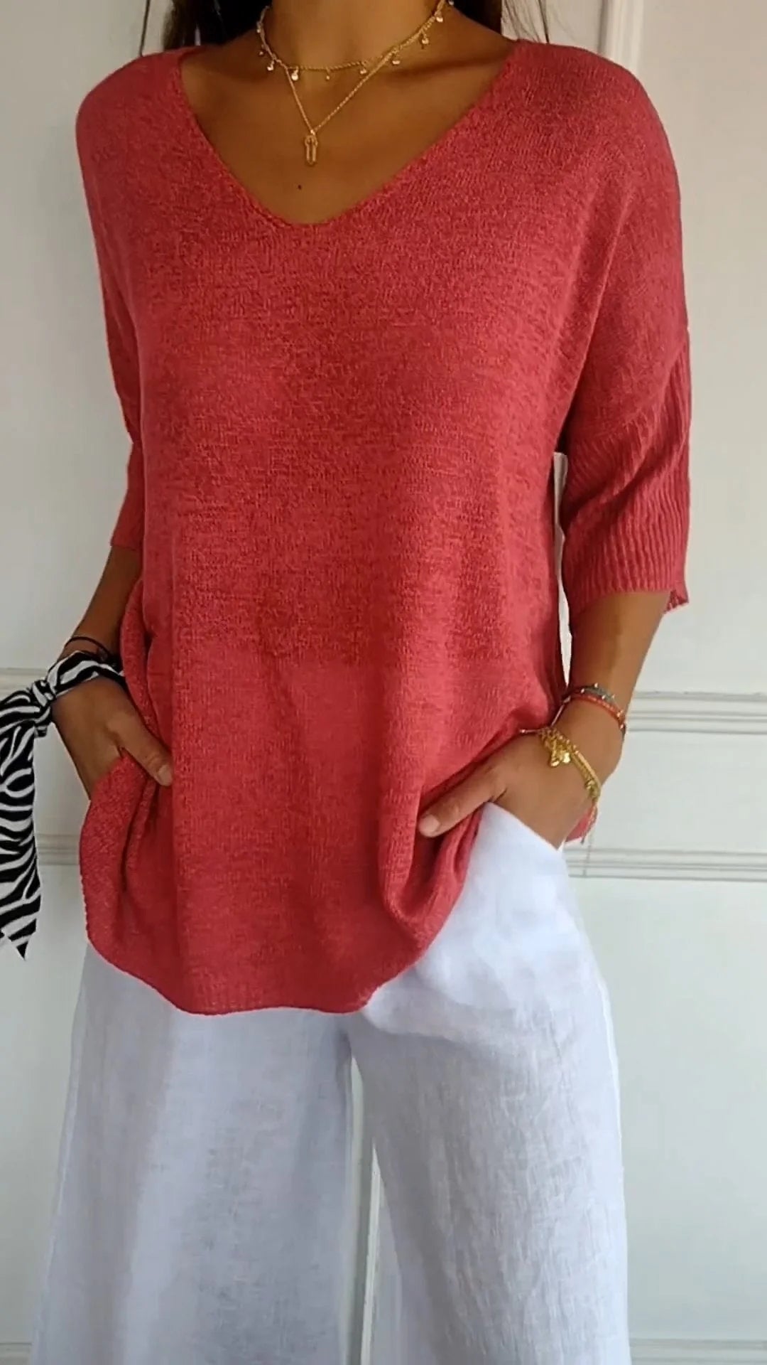 Anna | Knit V-Neck Top