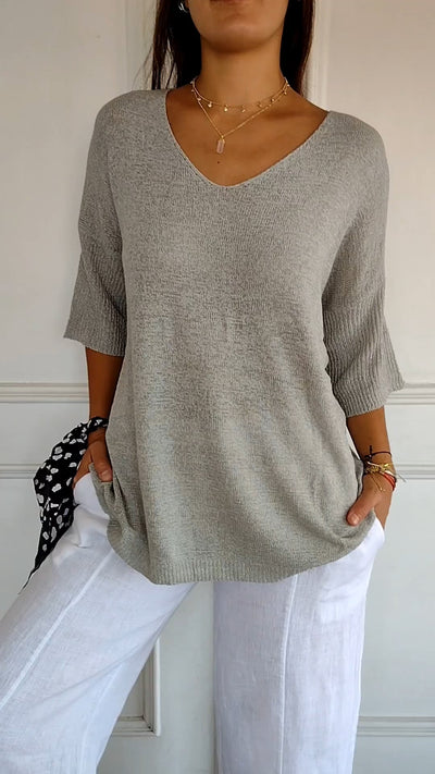 Anna | Knit V-Neck Top