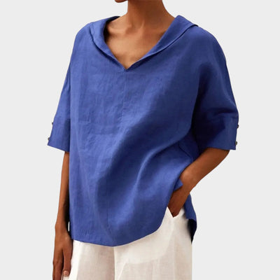 Liberty™ - Lightweight Blouse with Scoop Neck and Natural Style