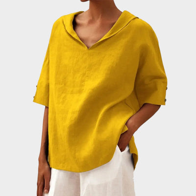 Liberty™ - Lightweight Blouse with Scoop Neck and Natural Style