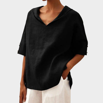 Liberty™ - Lightweight Blouse with Scoop Neck and Natural Style