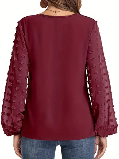 Mode North | Swiss Dot V-Neck Shirt