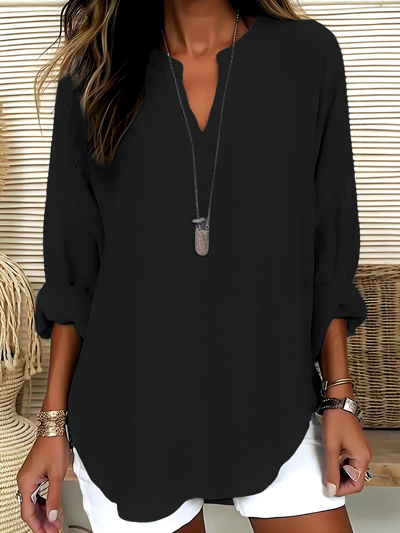 Mode North | Elegant V-Neck Long Sleeve
