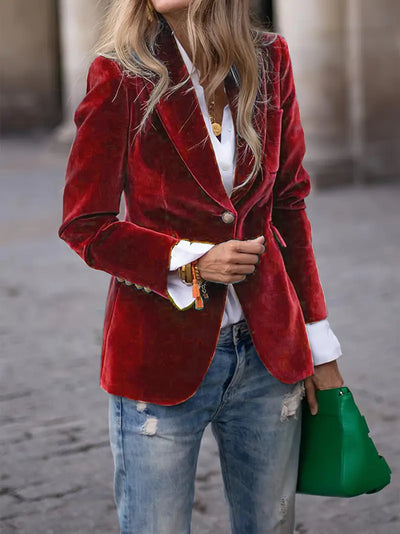 Caterina™ | Elegant Velvet Blazer