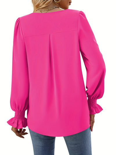 Mode North | Elegant V-Neck Chiffon Blouse