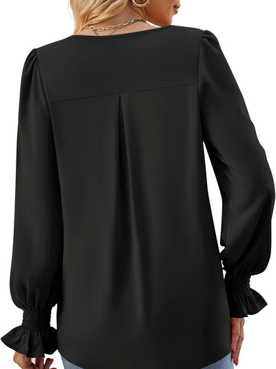 Mode North | Elegant V-Neck Chiffon Blouse