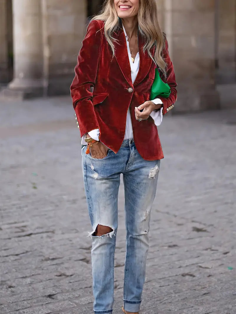 Caterina™ | Elegant Velvet Blazer