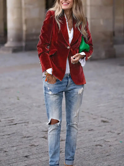 Caterina™ | Elegant Velvet Blazer