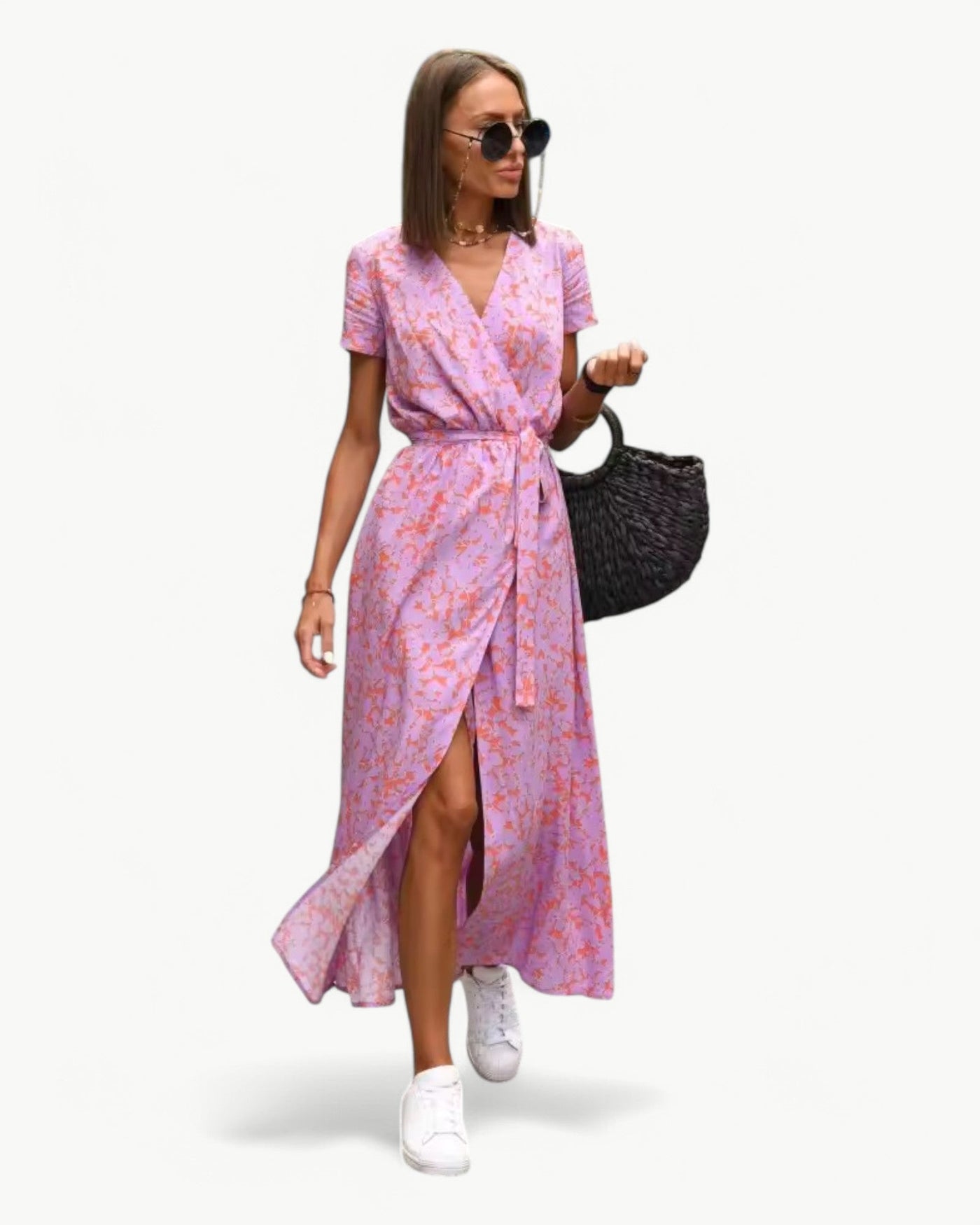 Désirée – Patterned Summer Dress with V-Neckline