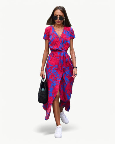 Désirée – Patterned Summer Dress with V-Neckline