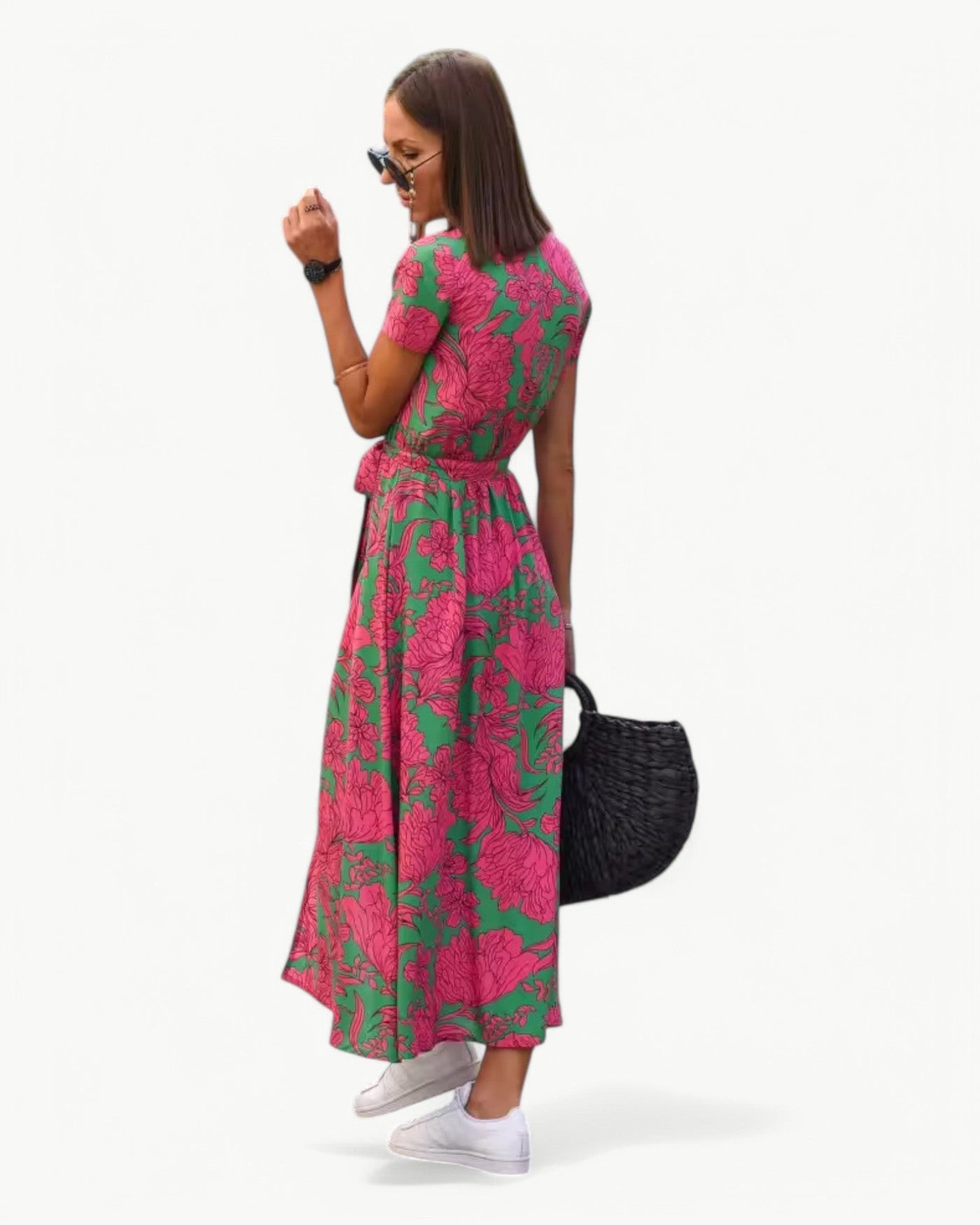 Désirée – Patterned Summer Dress with V-Neckline