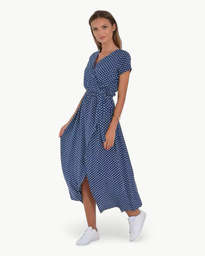 Désirée – Patterned Summer Dress with V-Neckline