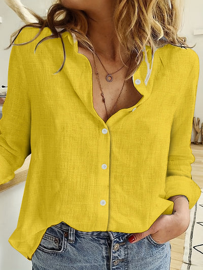Mode North | Long Sleeve Linen Button-Up Shirt
